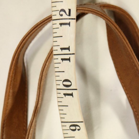 Unique Tan Vegan Leather and Canvas Tote Bag - Picture 10 of 10